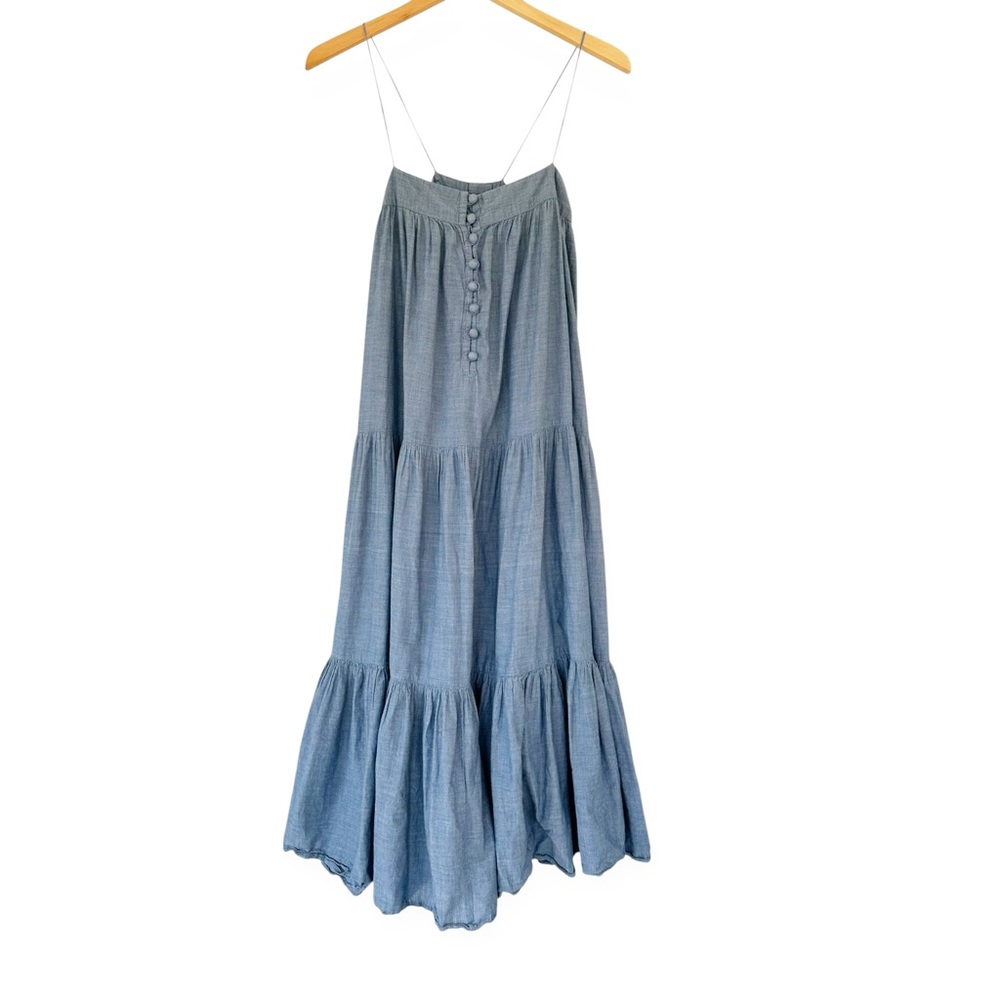 Apiece Apart • Tangiers Spaghetti Midi Dress in Chambray - Picture 2 of 11